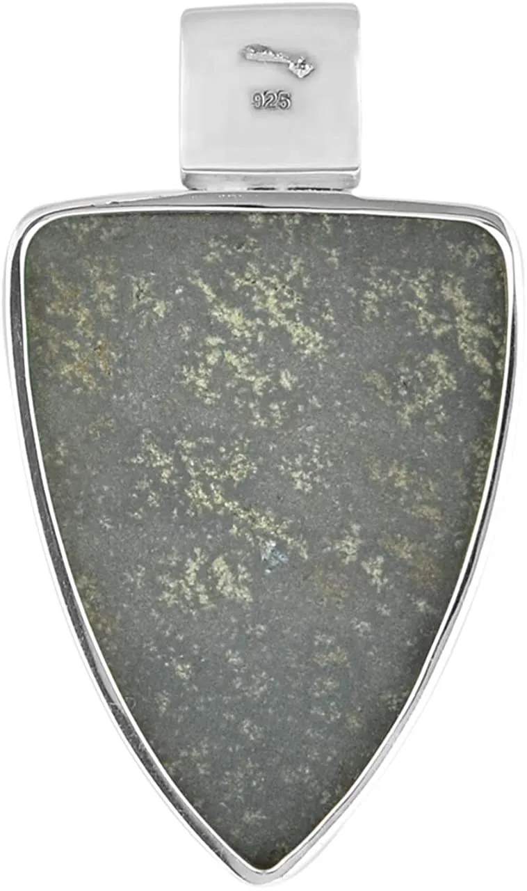 Starborn Ammolite 925 Sterling Silver Pendant as Shield with Solid Eyelet
