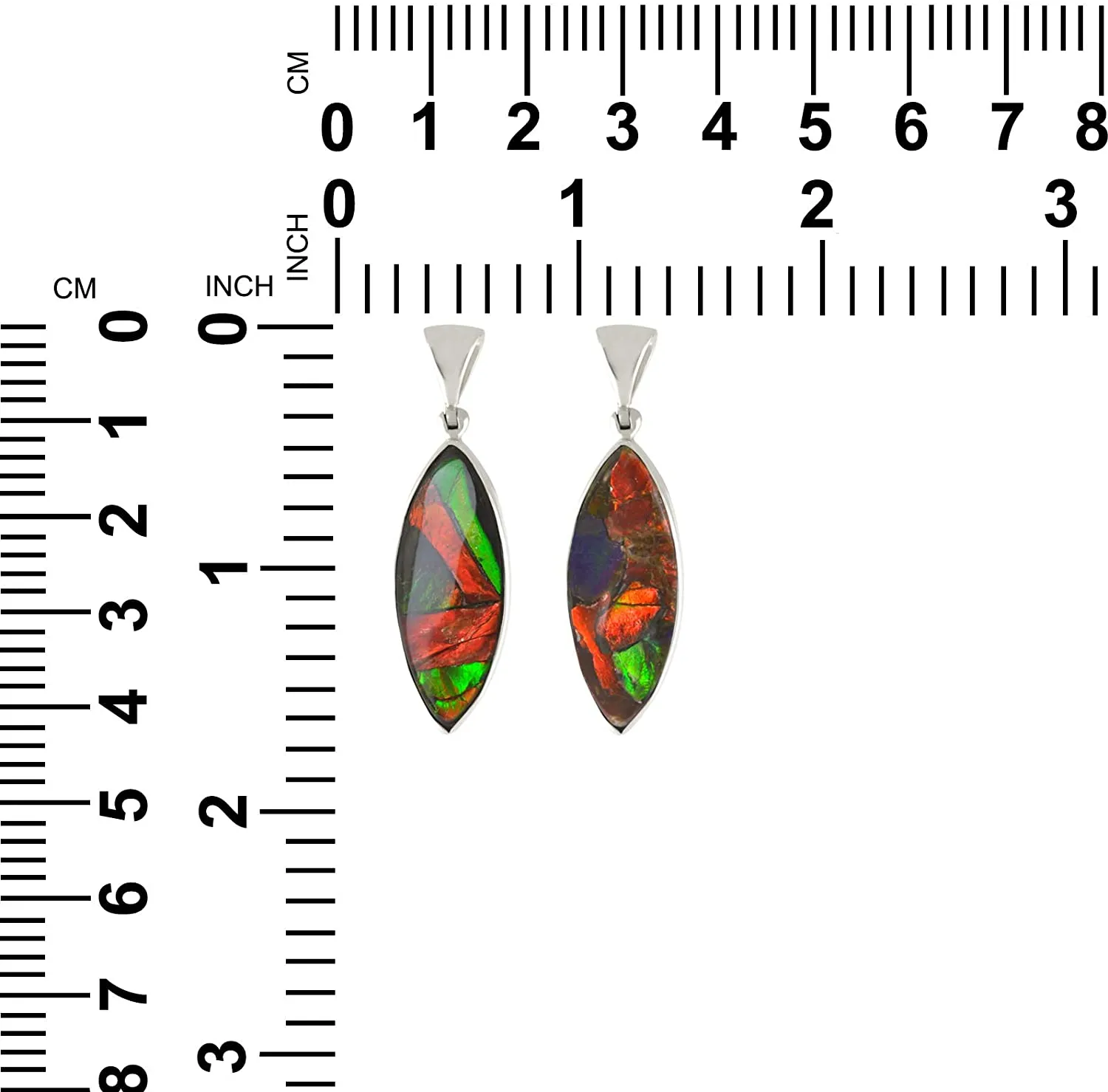 Starborn Ammolite Sterling Silver Marquise Pendant