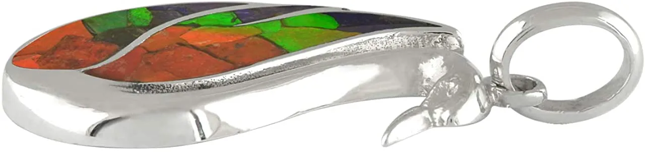 Starborn Ammolite Swan Pendant in Sterling Silver