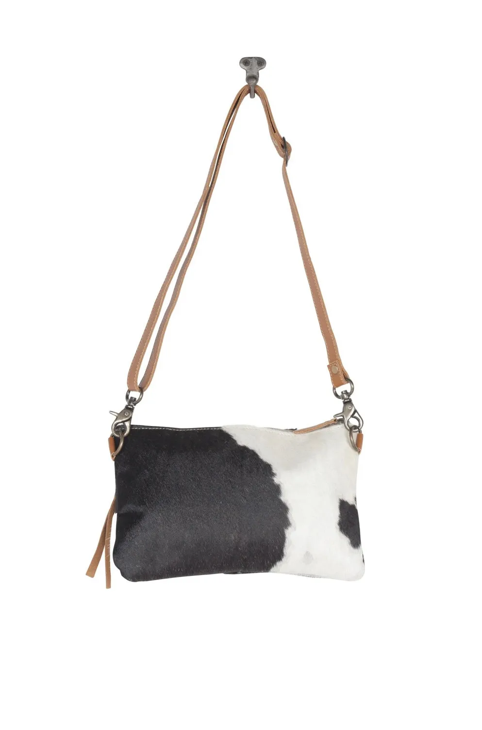 Sublime Cow Print Hand Tooled Purse