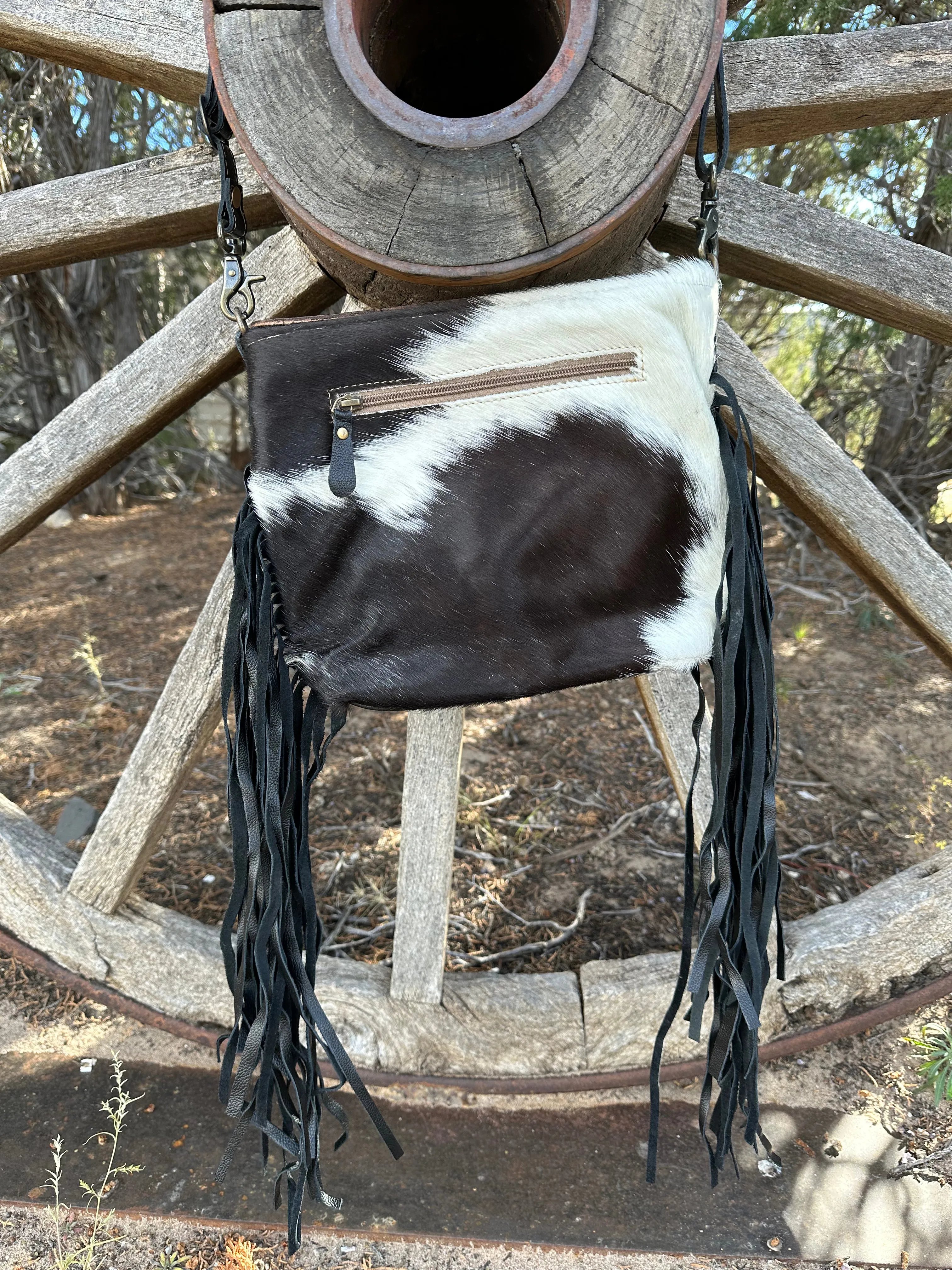 Sublime Cow Print Hand Tooled Purse