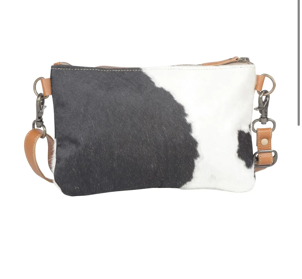 Sublime Cow Print Hand Tooled Purse