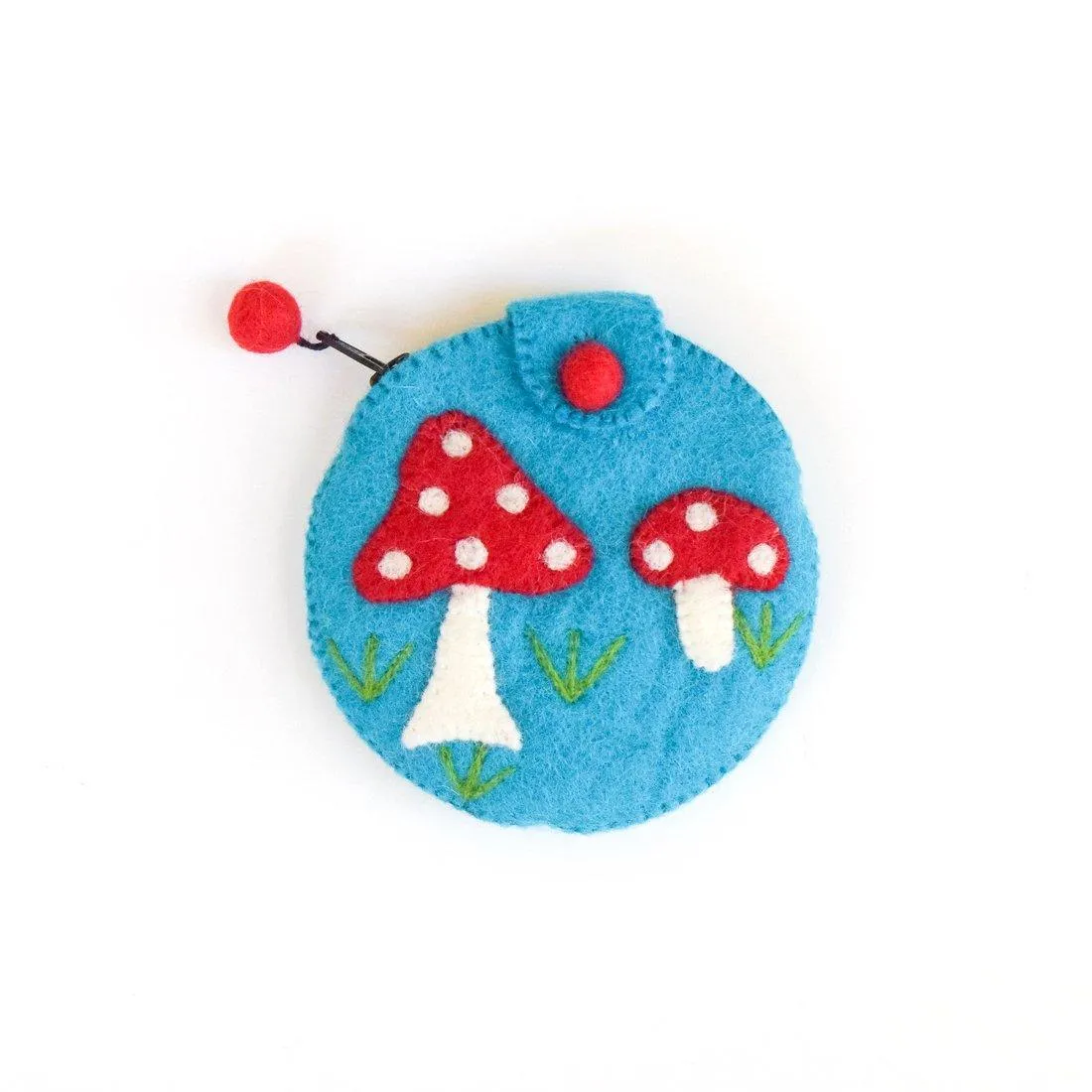 Tara Treasures Felt Mushroom Purse 13cm