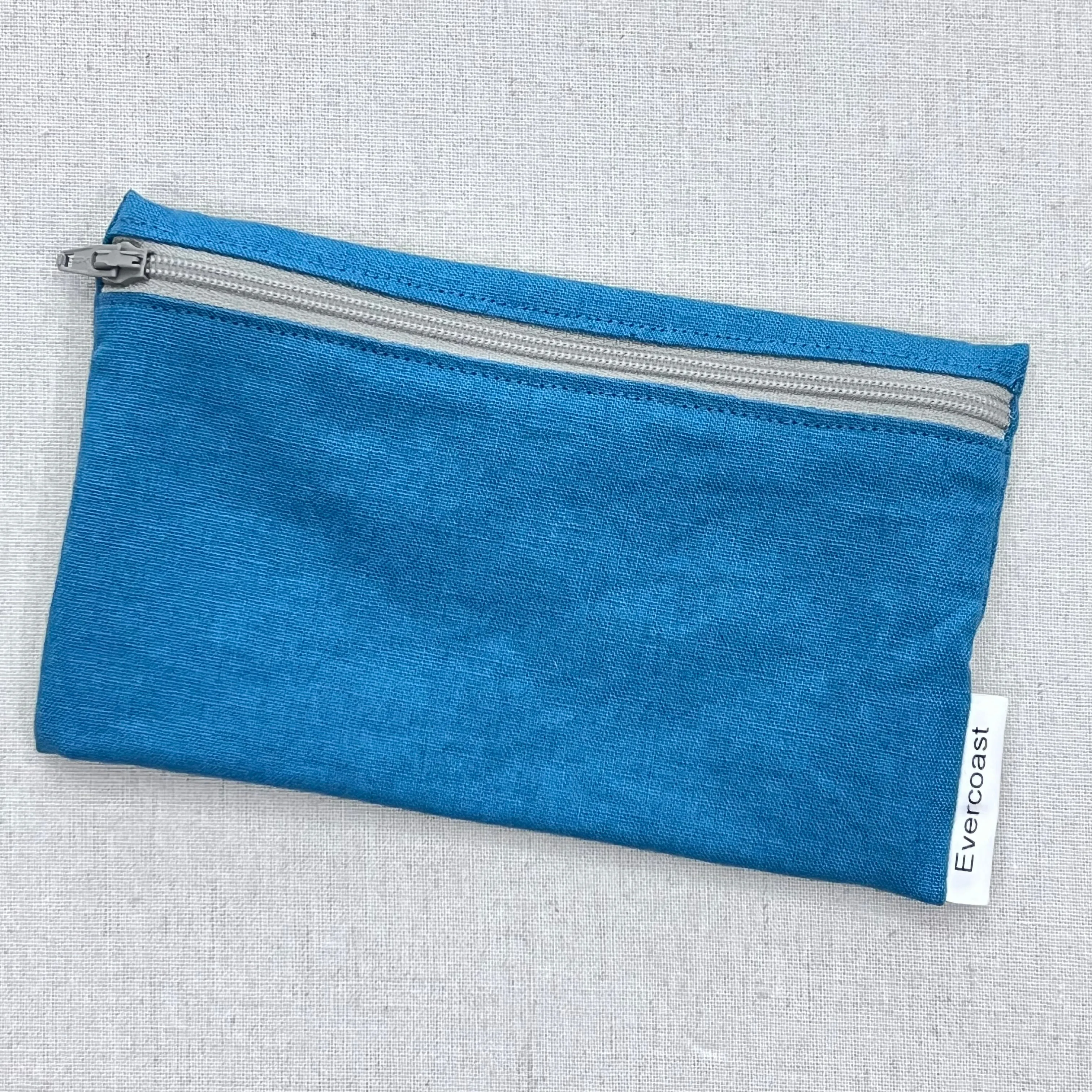 Teal Linen Reusable Snack Bag