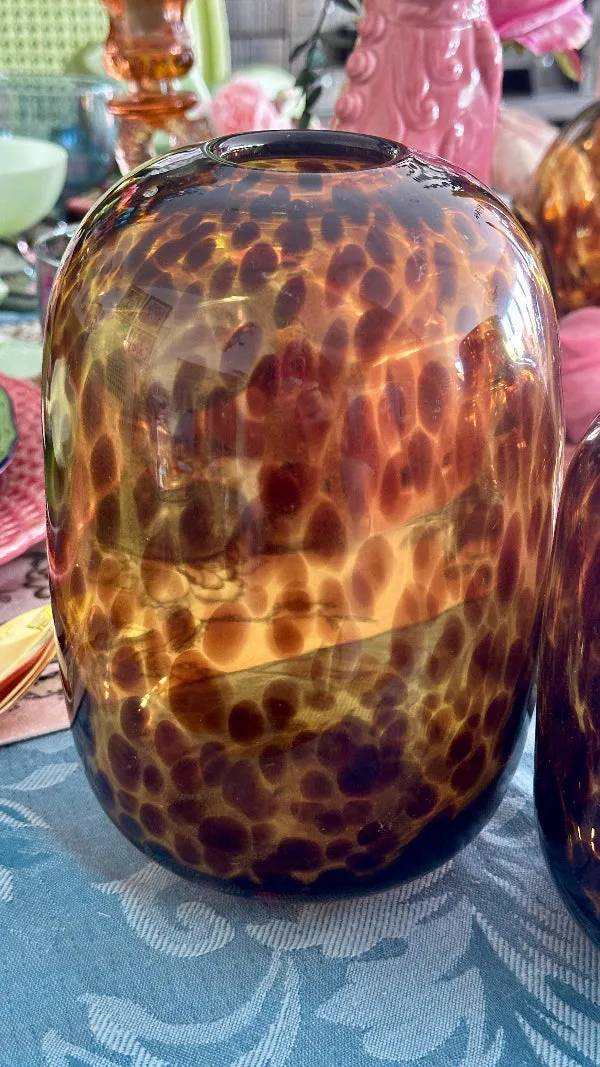 Tortoise Shell Vase - Glass
