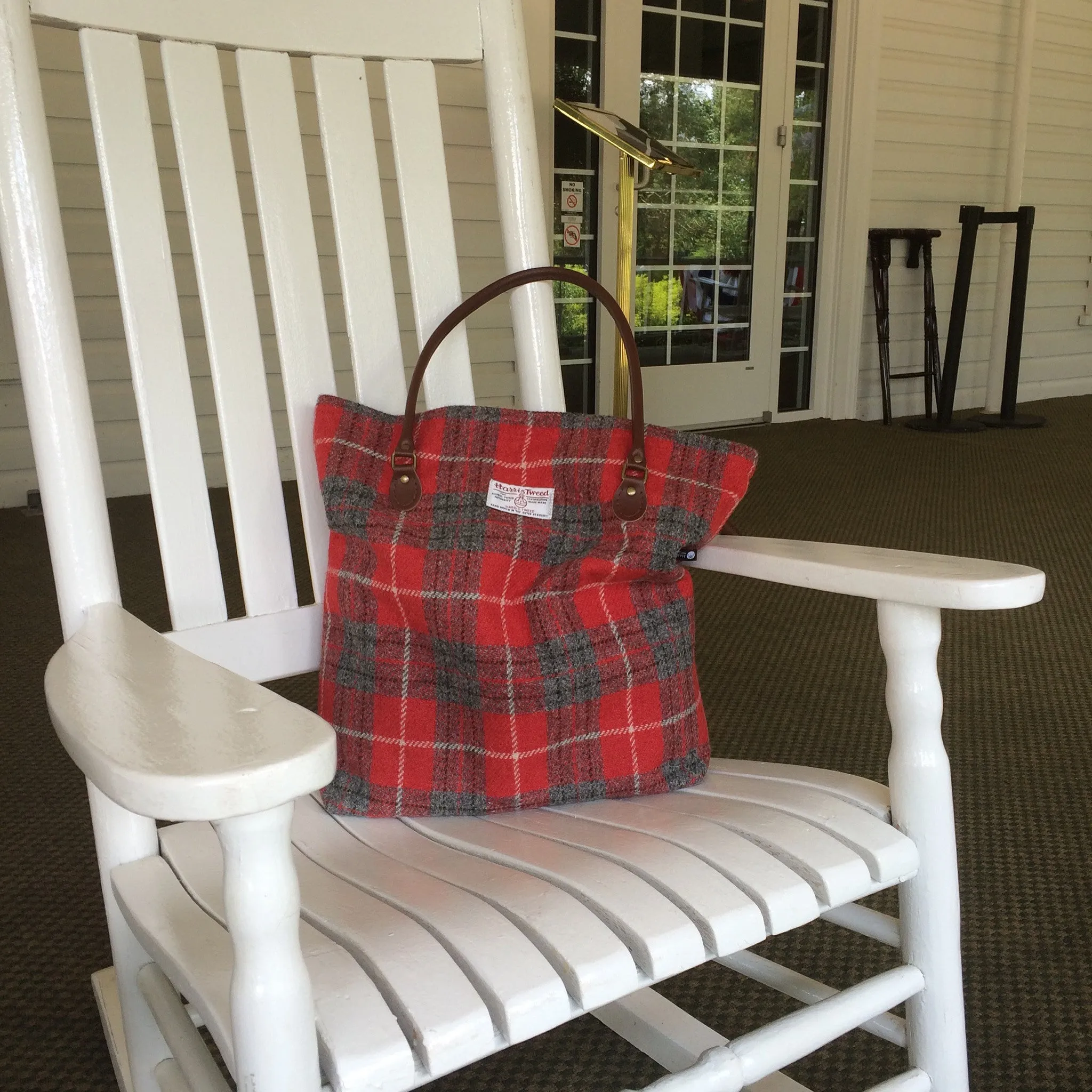 Tote Bag with Leather Handles & Cotton Lining in Harris Tweed®