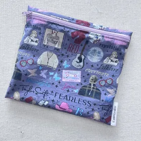 TS Albums on Grey Reusable Sandwich Bag
