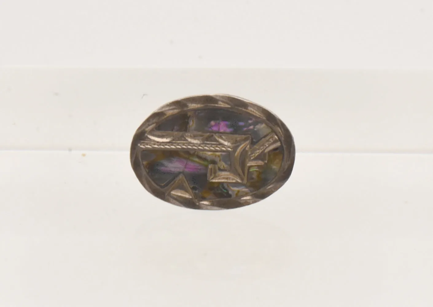 UNMATCHED Vintage Handmade Sterling Silver and Abalone Shell Cufflink