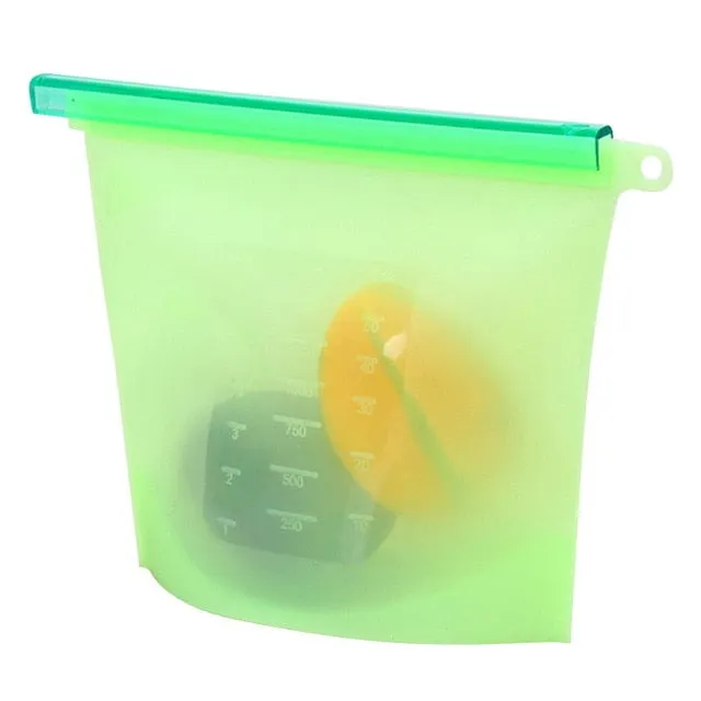 Urijk Reusable Silicone Vacuum Seal Food Fresh Bag Fruit Meat Milk Storage Containers Refrigerator Bag Ziplock Kitchen Organizer