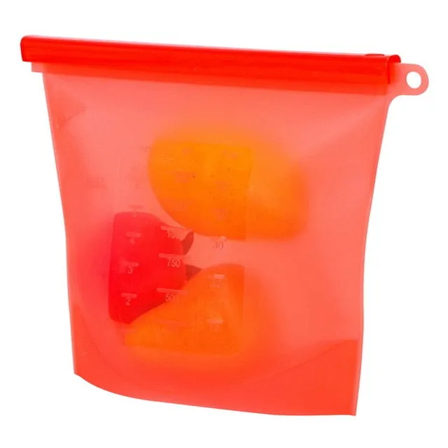Urijk Reusable Silicone Vacuum Seal Food Fresh Bag Fruit Meat Milk Storage Containers Refrigerator Bag Ziplock Kitchen Organizer