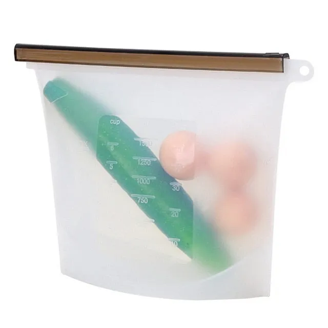 Urijk Reusable Silicone Vacuum Seal Food Fresh Bag Fruit Meat Milk Storage Containers Refrigerator Bag Ziplock Kitchen Organizer