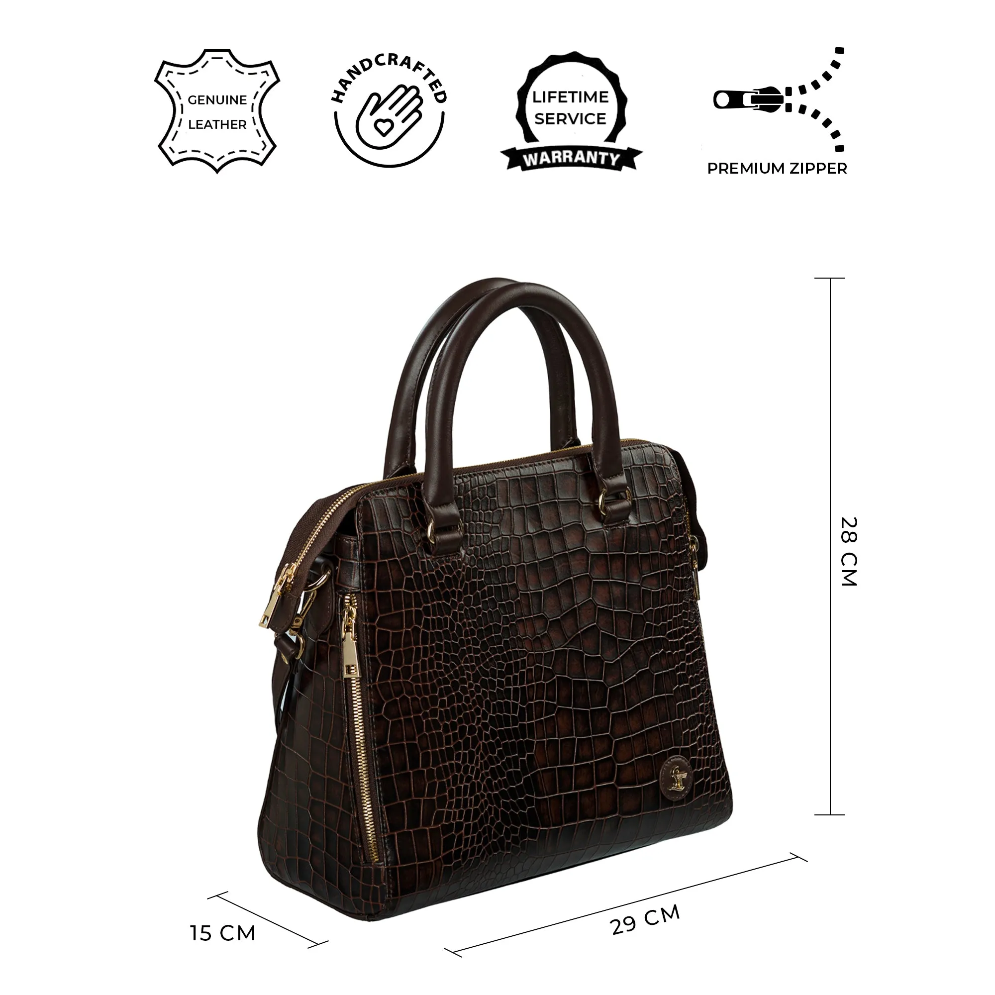 Vivian - Women's Handbag | Genuine Leather Ladies Sling Bag |Office Bag for Women | Color: Brown