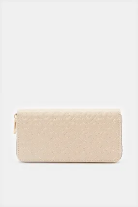 Women Quilted Beige Purse